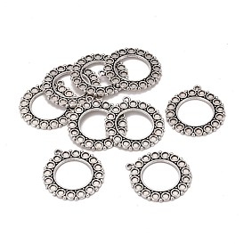 Tibetan Style Alloy Pendants, Lead Free and Cadmium Free, Rondelle, 40x35x2mm, Hole: 3mm