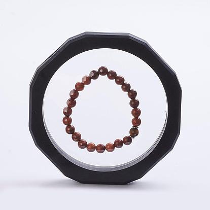 Supports de cadre en plastique, avec membrane transparente, Pour la bague, pendentif, affichage de bijoux de bracelet, octogone