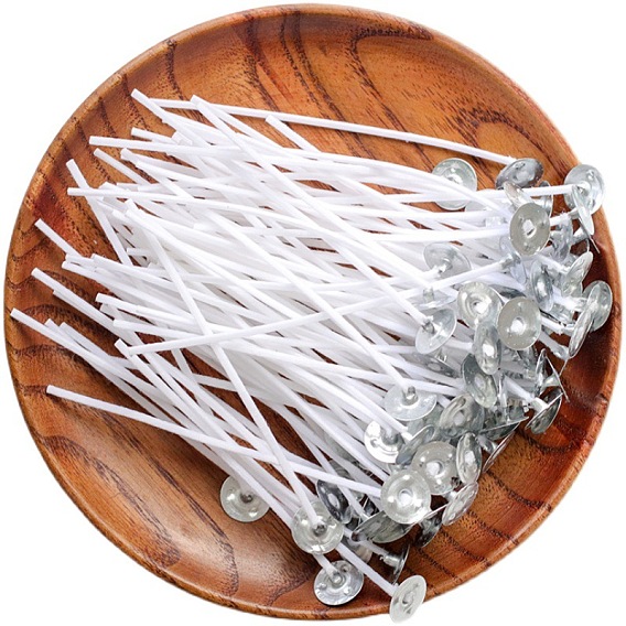 Pre-Waxed Cotton Core Wicks, with Metal Sustainer Tabs, for DIY Candle Making