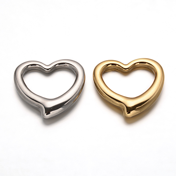 304 anillos del corazón de acero inoxidable que une, 24.5x24x2.5 mm, agujero: 15x18 mm