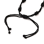 Регулируемый плетеный браслет из нейлонового шнура, с открытыми пружинными кольцами из нержавеющей стали 304