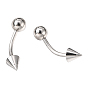 316L Surgical Stainless Steel Eyebrow Ring, Curved Barbell with Ball and Pointed Ends, Piercing Jewelry