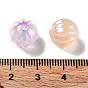 Placage uv perles acryliques transparentes, iridescent, perles lumineuses, brillent dans le noir, citrouille
