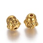 Tibetan Style Alloy Buddha Head Beads, Cadmium Free & Lead Free, 9.5x10x9mm, Hole: 2mm, about 390pcs/1000g