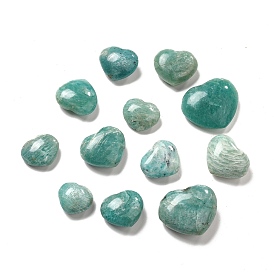 Natural Amazonite Home Heart Love Stones, Pocket Palm Stones for Reiki Balancing