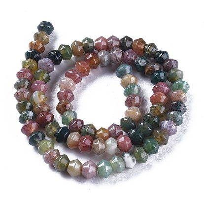 Natural Indian Agate Beads Strands, Bicone
