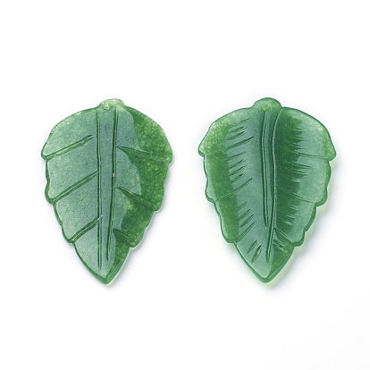 Natural Jade Pendant, Dyed, Leaf