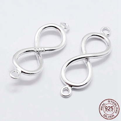 925 Sterling Silver Links, Infinity, with S925 Stamp