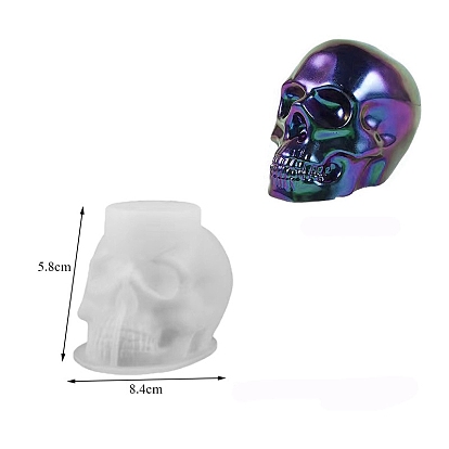 Halloween Skull DIY Display Decoration Silicone Mold, Resin Casting Molds, for UV Resin, Epoxy Resin Craft Making