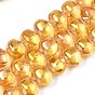 Electroplate Glass Beads Strand, AB Color, Oval