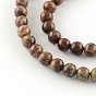 Round Natural Brecciated Jasper Beads Strands, 6mm, Hole: 1mm, about 68pcs/strand, 15.7 inch