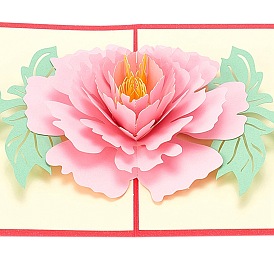 Carte de voeux en papier gorgecraft 3 d, fleur, avec enveloppe, rectangle