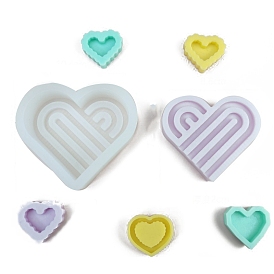 Valentine's Day Theme DIY Love Heart Candle Silicone Mold, for Scented Candle Making