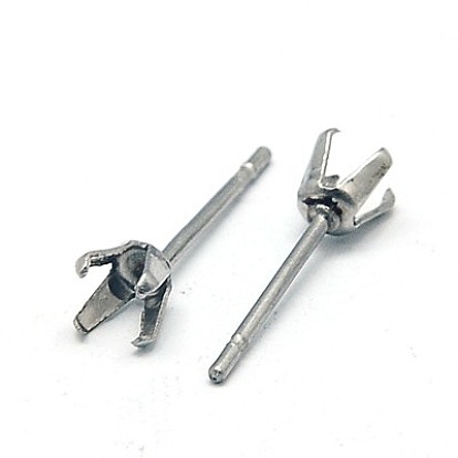 304 Stainless Steel Stud Earring Findings, 15x4mm, Pin: 0.7mm