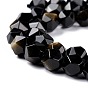 Natural Golden Sheen Obsidian Beads Strands, Polygon, Faceted
