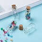 Contenants de perles de bocal en verre, avec bouchon en liège, souhaitant bouteille, clair, 13x23 mm, diamètre intérieur: 13 mm, Tampion: 7x5~6.5 mm