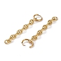 304 Stainless Steel Huggie Hoop Earrings, Chain Tassel Earrings, with Brass Mariner Link Chains