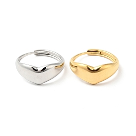 304 Stainless Steel Heart Adjustable Ring for Women