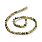 Natural Yellow Turquoise(Jasper) Beads Strands, Round, 4~8mm, Hole: 0.8~1mm