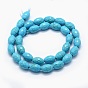 Synthetic Turquoise Beads Strands, Rice, Faceted