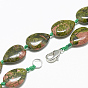 Gemstone Beaded Necklaces, with Alloy Lobster Clasps, Teardrop