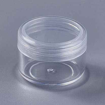 Transparent Refillable PS Plastic Cream Jar, Empty Portable Cosmetic Containers, with PP Plastic Screw Lids