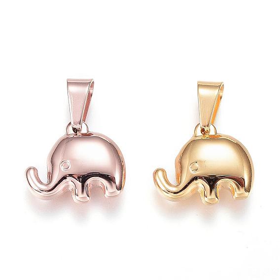 304 Stainless Steel Charms, Elephant