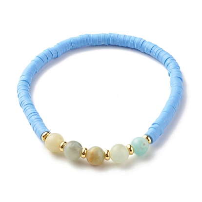Ensembles de bracelets extensibles de perles heishi en pierre ronde et en argile polymère, bracelets empilables étoile de mer pour femme