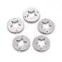 Stainless Steel Pentacle Links Connectors, Flat Round with Star