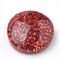 Resin Cabochons, with Glitter Powder, Flat Round