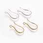 Brass Micro Pave Cubic Zirconia Earring Hooks, with Horizontal Loop, Long-Lasting Plated