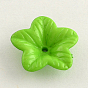 Opacos casquillos del grano de la flor de acrílico, 5-pétalo, 18x5 mm, Agujero: 1.5 mm, sobre 1260 unidades / 500 g