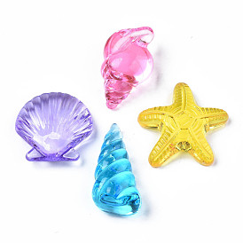 Transparent Acrylic Beads, No Hole/Undrilled, Seashell Series