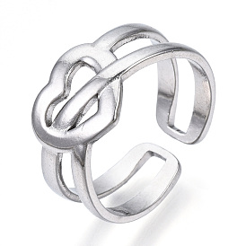 304 кольцо из нержавеющей стали с открытым сердцем, полое массивное кольцо для женщин
