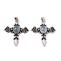 Природных драгоценных камней подвески, очарование крыла ангела, с фурнитурой из латуни цвета античного серебра