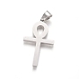 Ion Plating(IP) 304 Stainless Steel Pendants, with Crystal Rhinestone, Religion, Ankh Cross