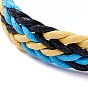 Браслеты из кожаного шнура для мужчин и женщин, плетеные браслеты с прямоугольными футбольными звеньями, регулируемые спортивные браслеты