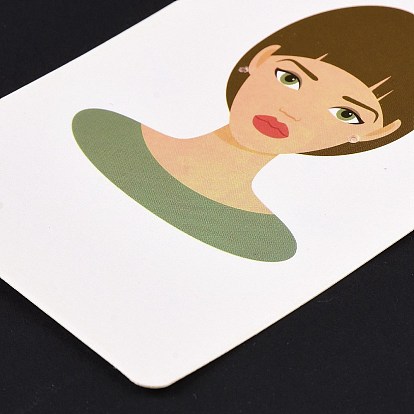 Cartes d'affichage de boucles d'oreilles en papier, cartes de support de boucle d'oreille, rectangle avec motif fille
