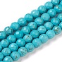 Synthetic Turquoise Beads Strands, Dyed, Faceted, Round