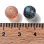 Electroplate Glass Beads, Frosted, Round with Pattern