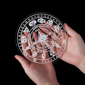 Panneau pendulaire en acrylique à motif œil/soleil, table de divination radiesthésie, pour la sorcellerie fournitures d'autel wiccan, plat rond/hexagone
