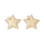 Brass Micro Pave Clear Cubic Zirconia Pendants, with Jump Ring, Cadmium Free & Lead Free, Star