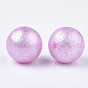 Acrylic Imitation Pearl Beads, Wrinkle/Textured, Round