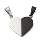 304 Stainless Steel Split Pendants, Couple Pendants, Heart Charm