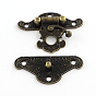 Wooden Box Lock Catch Clasps, Jewelry Box Latch Hasp Lock Clasps, 38x49x7.5mm, Hole: 3mm
