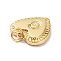 Colgantes de latón chapado en oro real 18k, con anillos de salto, larga duración plateado, sin plomo, cadmio, níquel, corazón con letra a~z