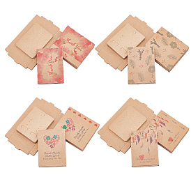 Kraft Paper Boxes and Necklace/Earring Jewelry Display Cards, Packaging Boxes, with Pattern