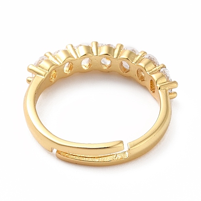 Регулируемое кольцо из кубического циркония, настоящие позолоченные украшения из латуни для женщин, без свинца и без кадмия
