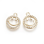 Brass Micro Pave Cubic Zirconia Charms, Smile Face