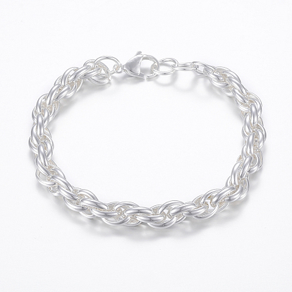 304 Stainless Steel Link Bracelets, with Lobster Claw Clasps